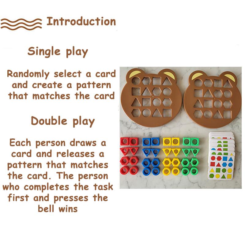 DIY Kid 3D Geometric Shape Color Matching Toy Montessori Brain Games for Children Sensory Parent-Child Interactive Game Boy Girl