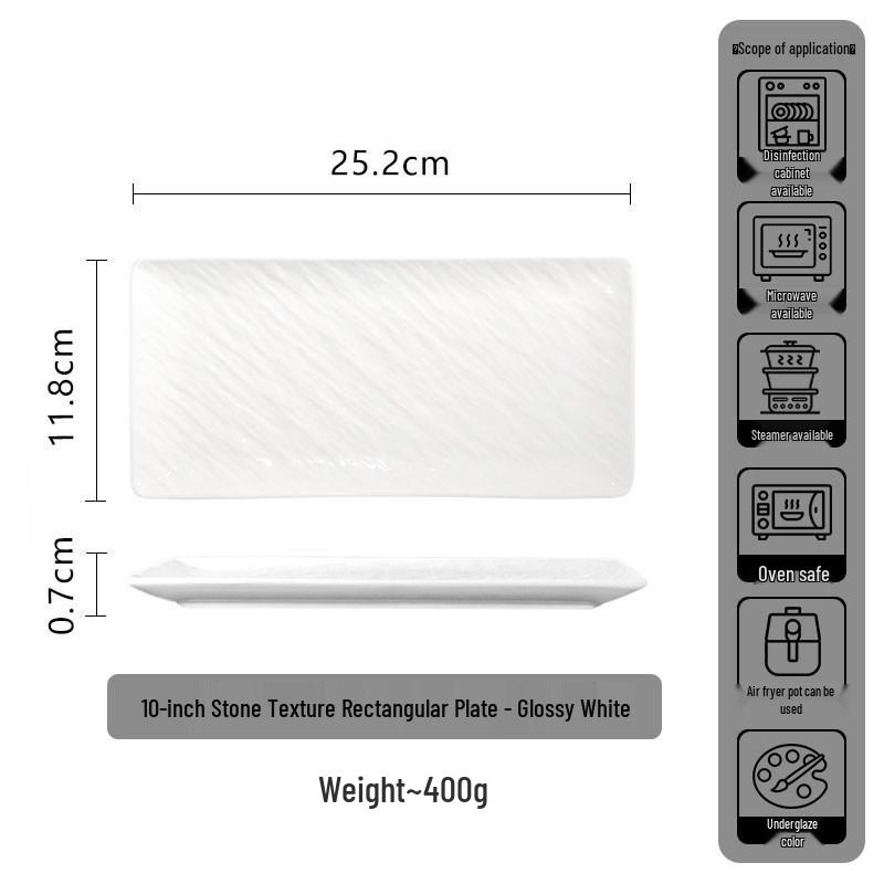 Rectangular Western Food Plate: Ideal for Dinner, Dessert, Sushi, Pastries, and Fruits