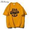 Shellsuning Oversized Letter Graphic T Shirts Men Summer Soft 100% Cotton Short Sleeve Tees Female Trendy Loose High Street Tops