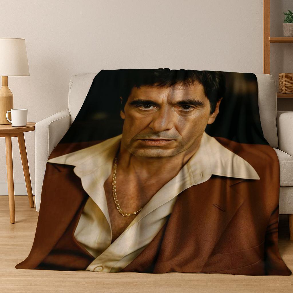 Classic Scarface Tony Montana Movie Art Flannel Blanket,Cozy Soft Throw Blanket for Home Bedroom Bed Sofa Picnic Cover Gift