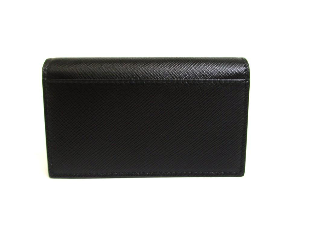 Authentic PRADA Black Saffiano Leather Card Case Card Holder #a929  Refurbished