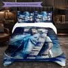 Biancheria da Letto a Tema Cristiano Ronaldo Set 3 Pezzi Copripiumino Biancheria da Letto Decorativa per Stanza Adolescenti Decorazione Casa