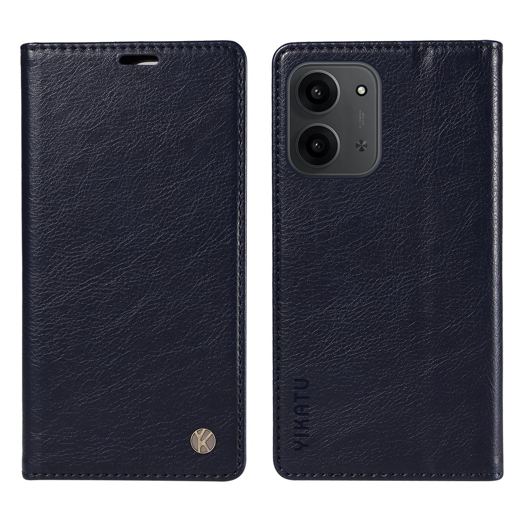 For Xiaomi Redmi 15C 4G (171mm) Wallet Case YIKATU YK-006 Magnetic Closure Leather Phone Cover Litchi Texture