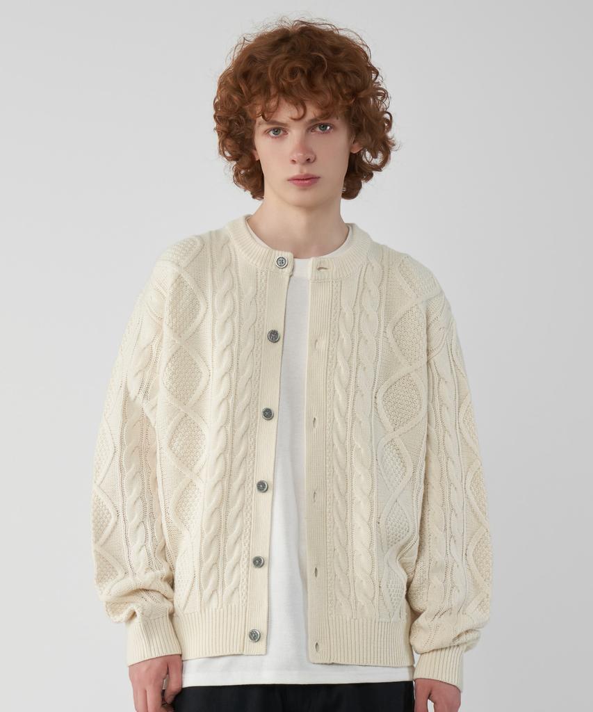 UNTAPPED STUDIO Oversized Aran Cable Round Knit Cardigan 5 Colors
