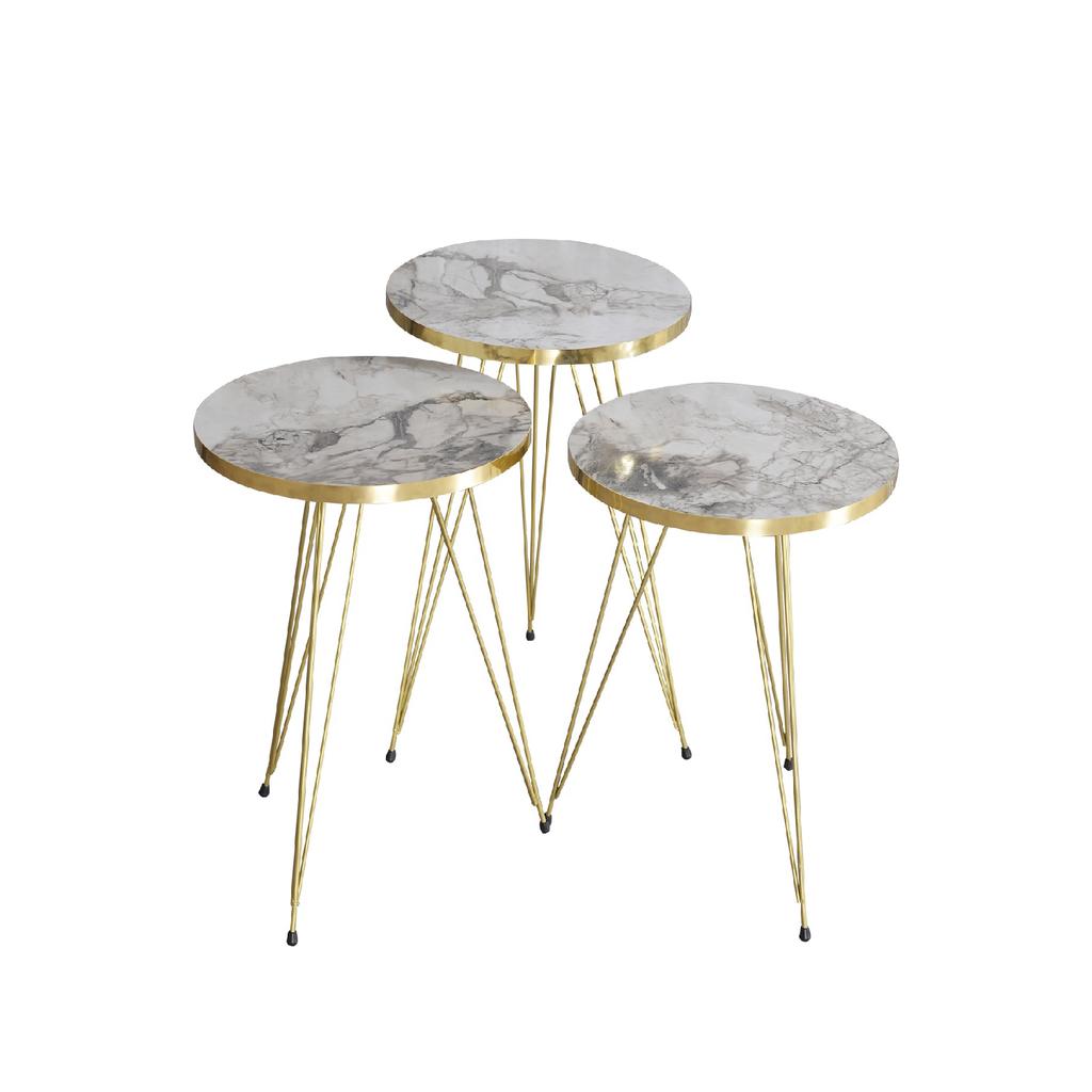 Nesting Table Gold Cream Wire