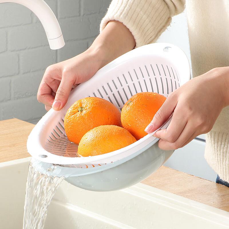Double-Layer Plastic Drain Basket Set