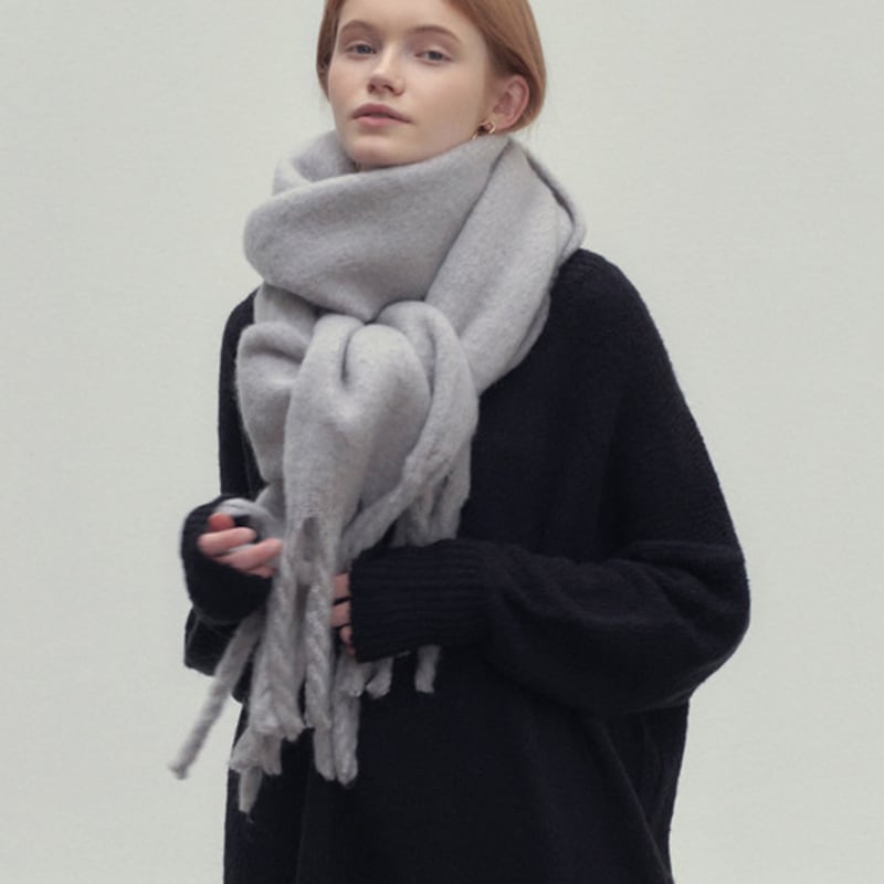 LOEIL FIRST LABEL BOLD MUFFLER_GRAY