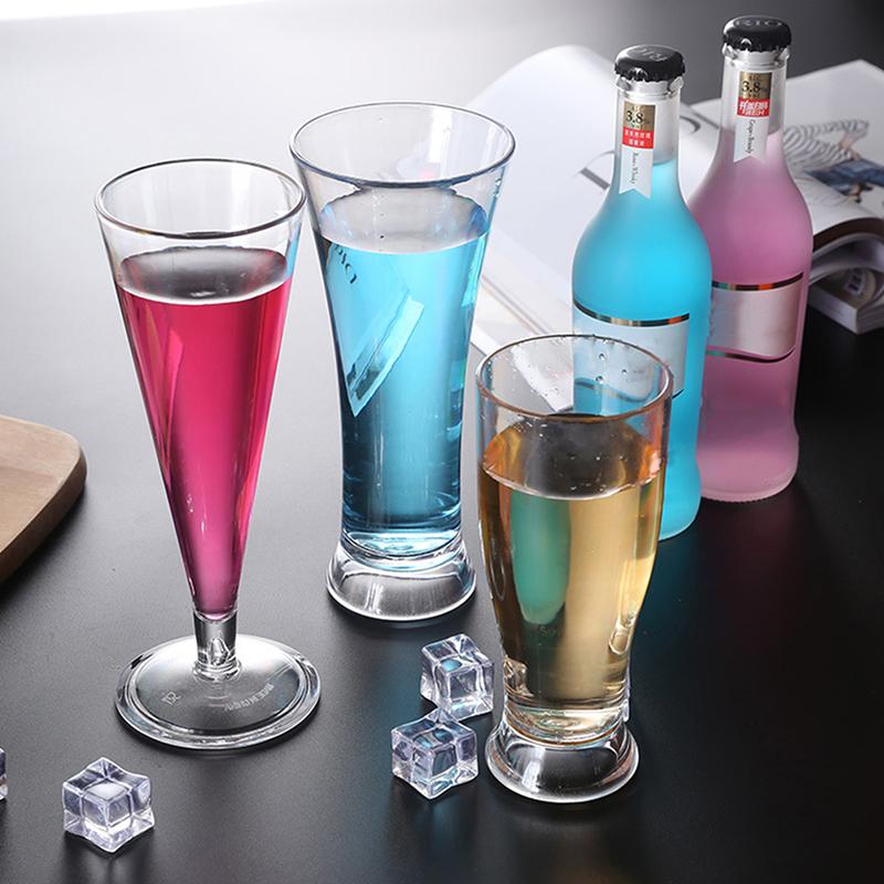 Acrylic Cocktail Cup Home Wedding Party Bar Goblet Juice Wine Drinking Glasses