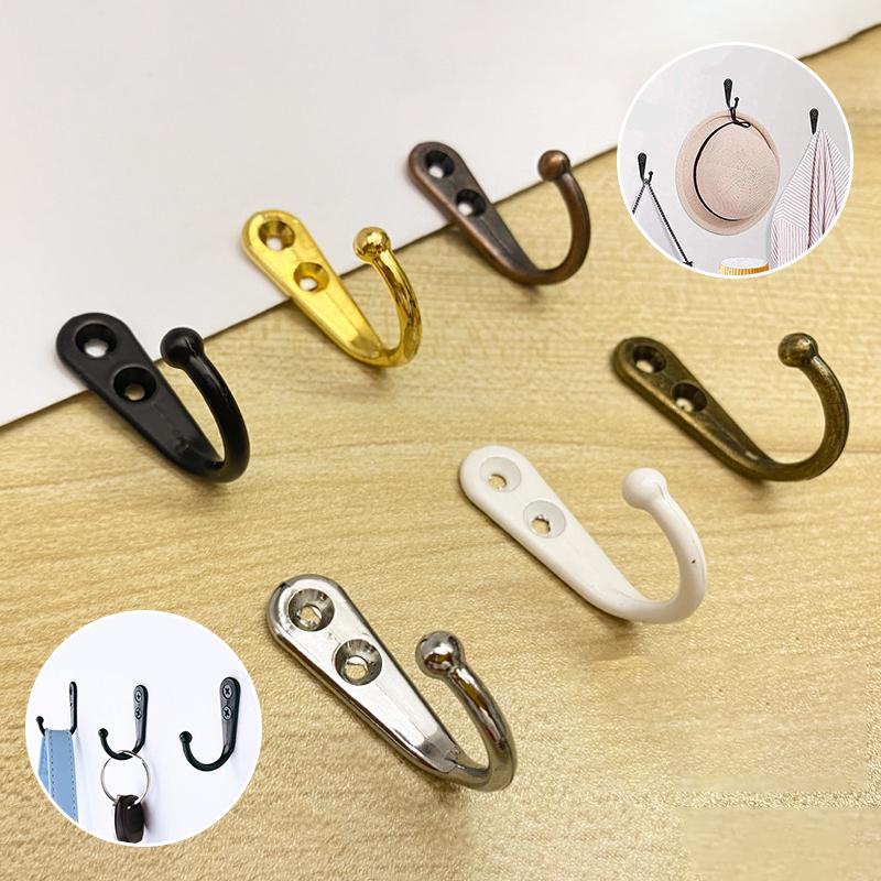 Heavy Duty Alloy Hooks With Screws Wall Mounted Hanging Hangers For Coat Towel Bags Cups Hook Home Storage Rack Holder