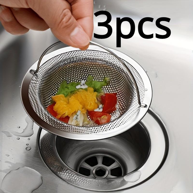 1pc/3pcs Kitchen Sink Filter Stainless Steel Thickened Universal Sewer Leak Pool Sink Residue Filter Artifact