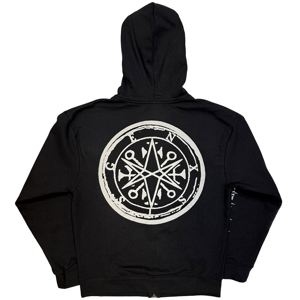 Bluza z kapturem unisex dla dorosłych Bring Me The Horizon Genxsis z metalowym logo i nadrukiem na plecach