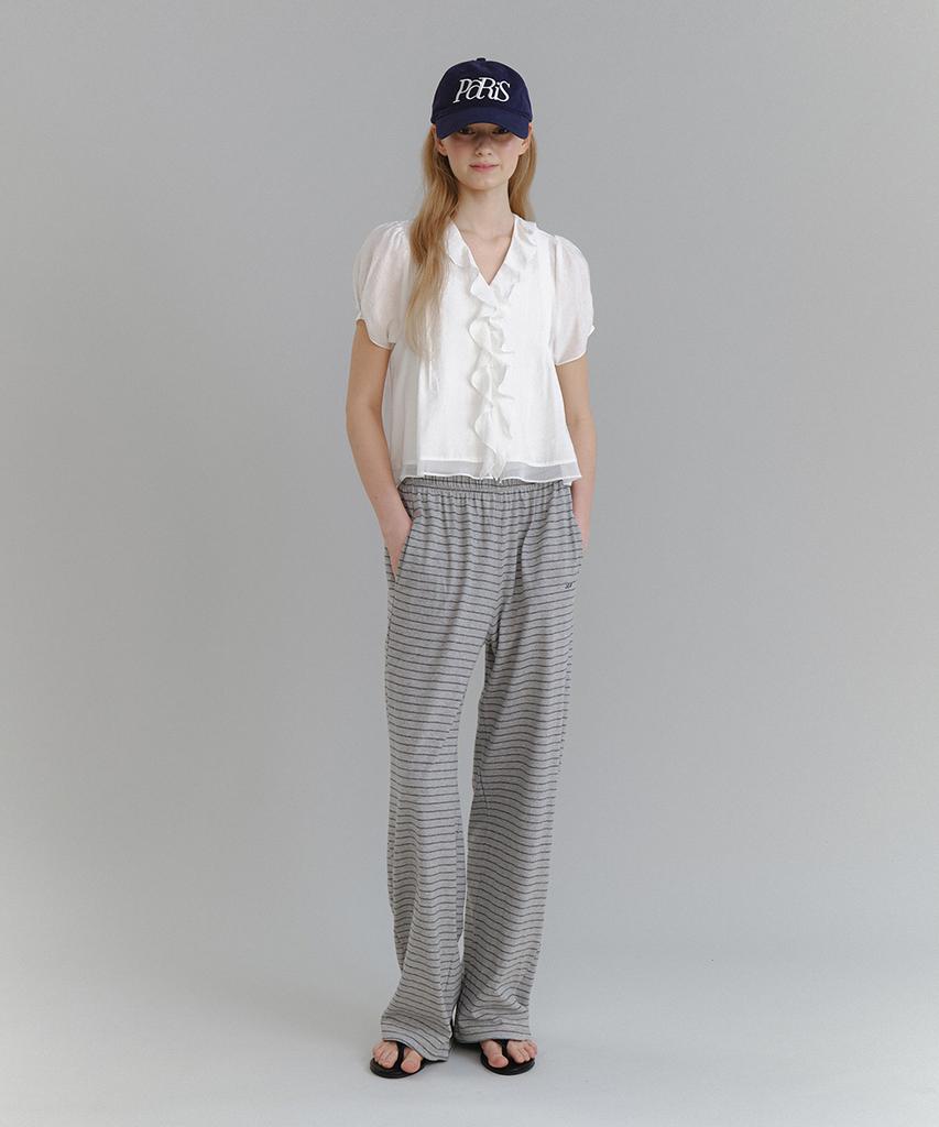 LAMINEZ Lumi Stripe Easy Pants - Gray