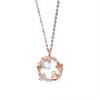 Rabbit Pendant Necklace Fresh and Sweet Zodiac Rabbit Moonstone Collarbone Chain Women's Light Luxury Gift Jewelry Accessories