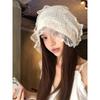 Korean Style Lace Hollow Toe Cap, Female, Spring and Summer, Cute and Versatile, White, Breathable Thin Design, Big Head Circumference, Hat
