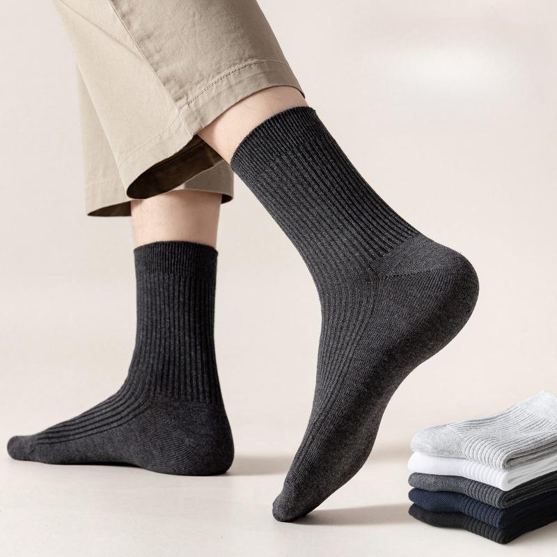 Men's Spring and Autumn New Anti-odor Sweat Absorption Anti Pilling Tube Cotton Socks