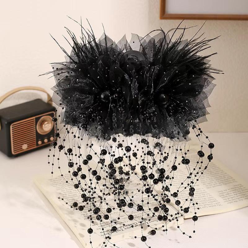 Presilha de Cabelo de Flor Versátil Borla de Paetês Presilha Tubarão Para Mulheres Meninas Retrô Garra de Cabelo Acessórios de Cabelo de Flor Elegantes Presente