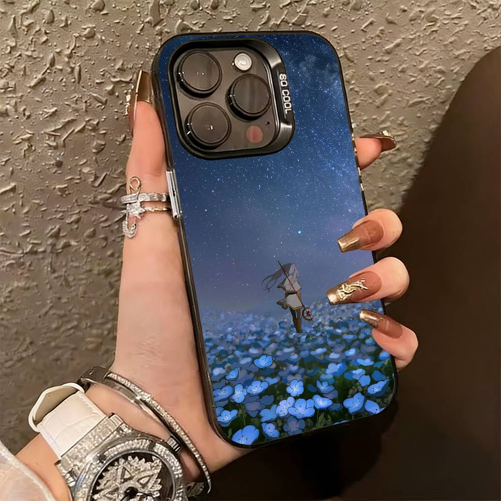 Sousou no Frieren Frieren Back View Phone Case For iPhone 17,16,15,14,13,12,11 Plus,Pro Max,XS,Colorful Silver Black Cover