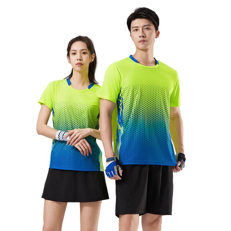 Unisex Quick-Dry Short-Sleeve Sports T-Shirt for Summer - Great for Badminton, Tennis, and Table Tennis