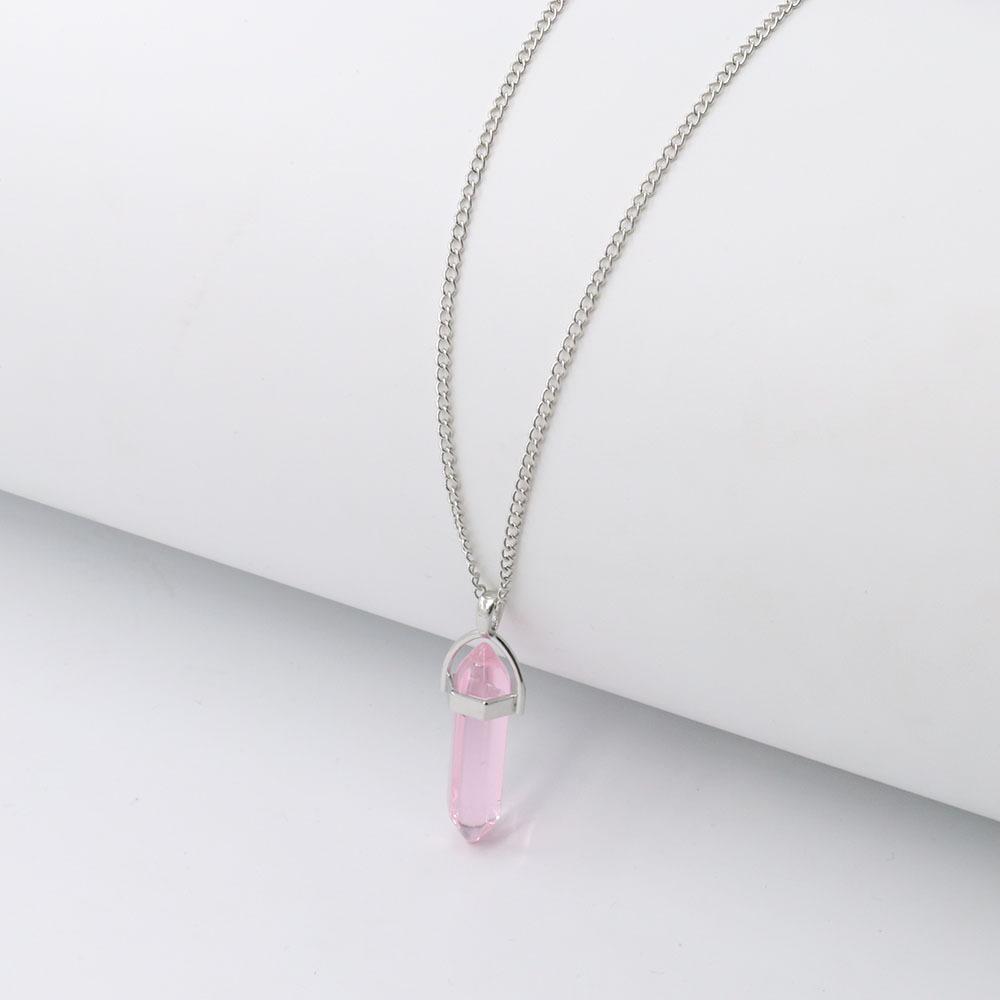 Hexagonal Pyramid Pendant Clavicle Chain Necklace