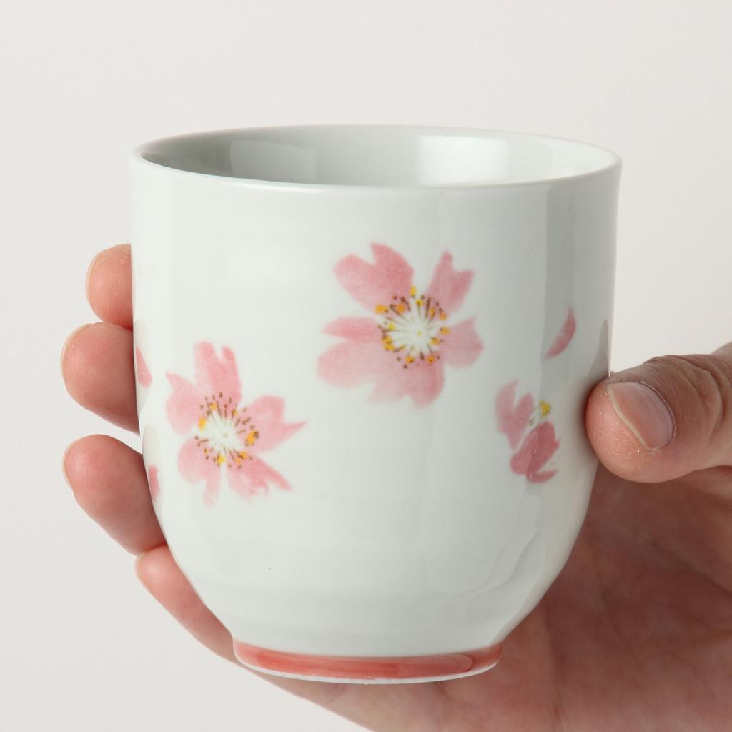 Ranchant Lehký hrnek na horkou vodu Růžový třešňový květ posypaný Arita Ware Made in Japan (P) 7,6 x 8,4(cm)