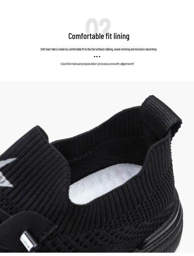 Men's Breathable Mesh Flyknit Casual Shoes - 2026 Spring/Summer Collection, Flat Bottom, Comfortable Board Shoes