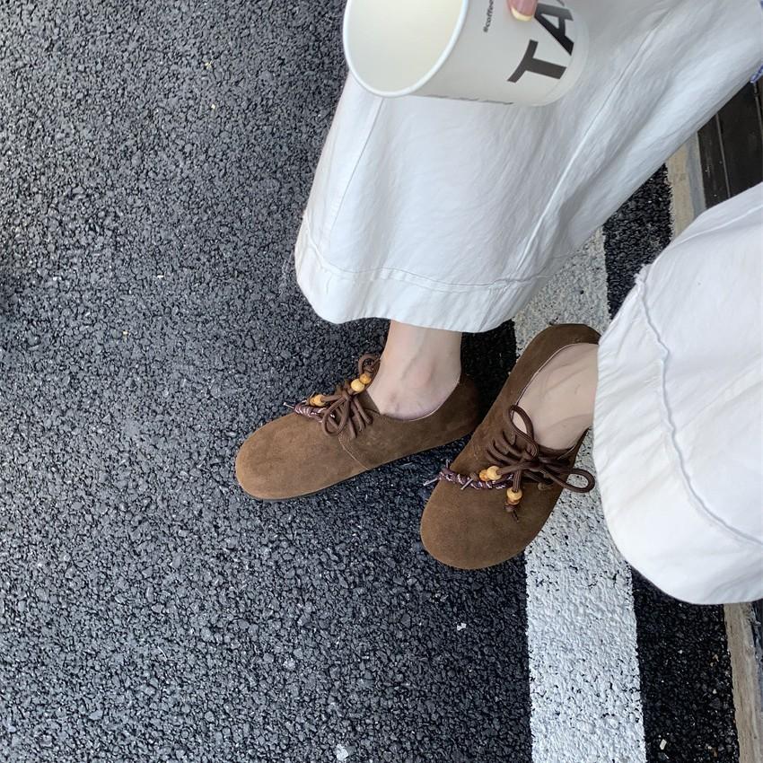 All-inclusive 2025 Boken spring new thin versatile loafer shoes fairy wind autumn and winter leather