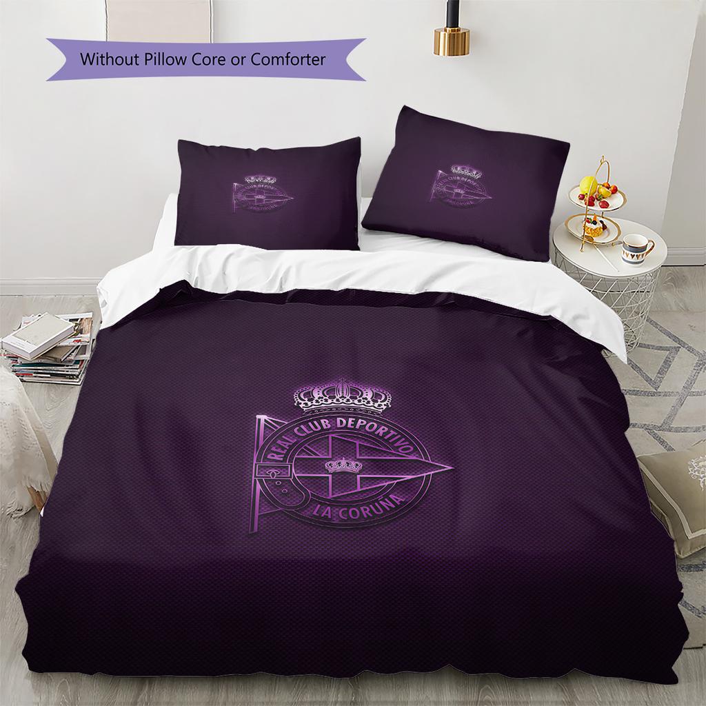 Real Club Deportivo de La Coruña Pattern Bedding Quilt Set Home Decoration Gift (1 * duvet cover + 2 * pillowcase without core).xwn