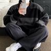 Sweater Men's Trendy Brand Loose and Lazy Retro Hong Kong Style Pullover Striped Knitted Sweater Trendy Casual Versatile Jacket