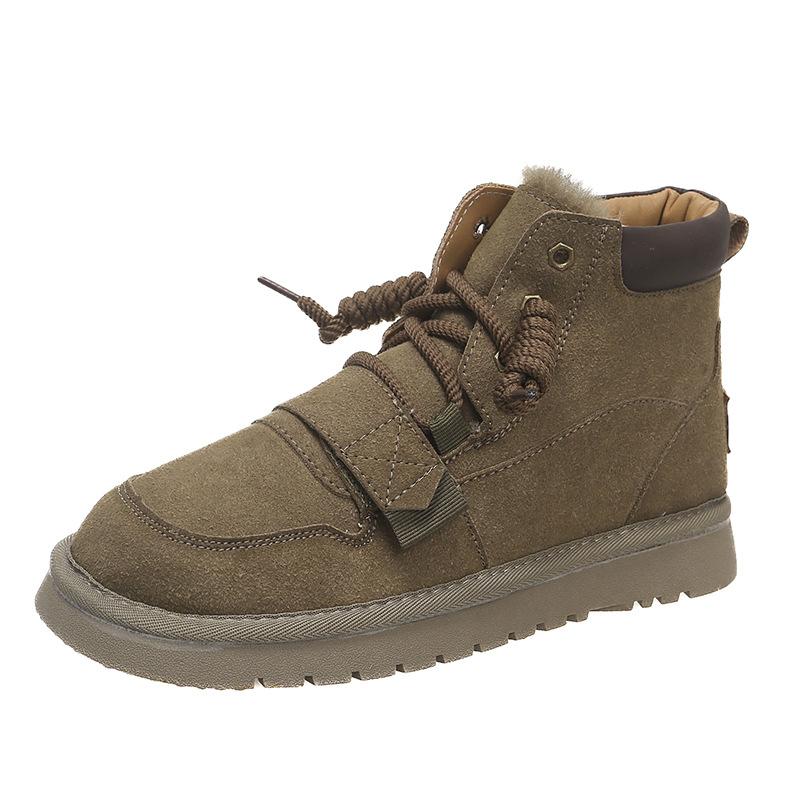 Large size couple snow boots women's autumn and winter new European and American retro velvet thickened warm snow boots