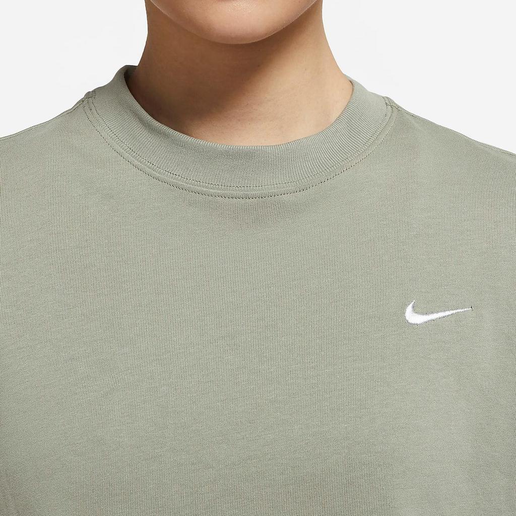 Nike Casual Solid Color Logo Short Sleeve Round Neck T-Shirt Women Tops Light-Army-Green DA0324-320
