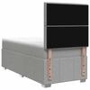 LED Box Spring Bed with Mattress Light Gray 80 X 200 Cm Fabric