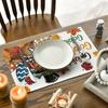 1PC Thanksgiving Placemats Turkey & Maple Leaf Design Square Perfect For Fall Harvest Parties & Kitchen Decor
