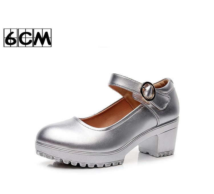 

Модные туфли Мэри Джейн на толстой платформе с неглубокой подошвой, женские туфли на высоком каблуке для офиса, танцев, свадьбы, красного цвета 43