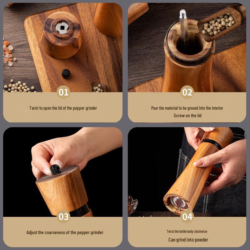 Abdo Acacia Wood Pepper Grinder