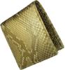 Gold Japanese-made Leather Wallet for Men and Women, Made from a Single Piece of Genuine Snakeskin Leather. This Premium, Slim Wallet Features a Coin