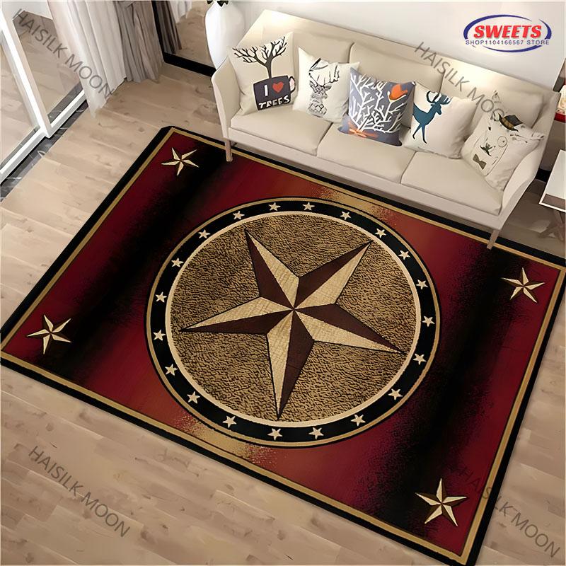 1PC Personalized Vintage Pentagram Pattern Carpet Living Room Bedroom Sofa Large Area Decorative Mat Kids Play Non-slip Rug Gift