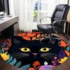 1PC Cat Flowers Office Round Area Rug, Mat Suitable For Office, Under Office Chairs Bedroom Living Room Home Decor, Room Deco