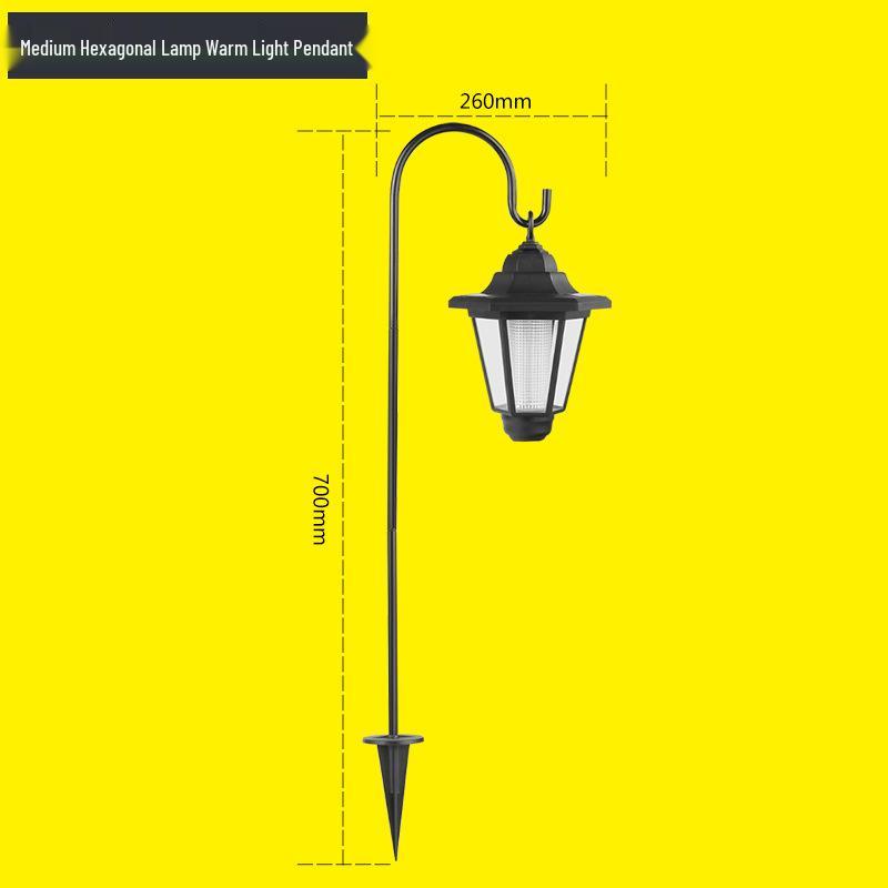 Retro Hexagonal Solar Courtyard Wall & Lawn Light