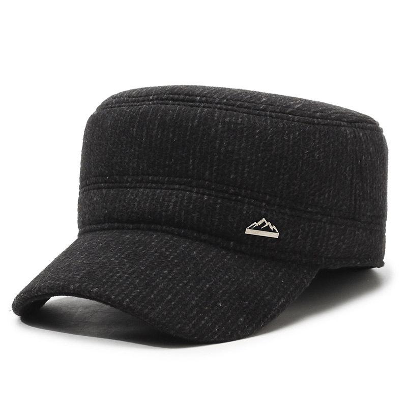 Winter Men'S Hats Middle-Aged And Elderly Men'S Ear Caps Outdoor Thickened Flat-Top Hats Grandpa Hats Dad Hats Peaked Caps