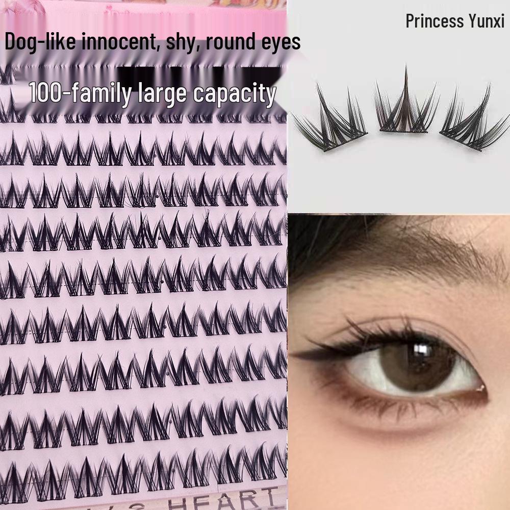 Manga Dog Eyes Natural Adhesive-free False Eyelashes - Three-step Thick for a Photogenic Look