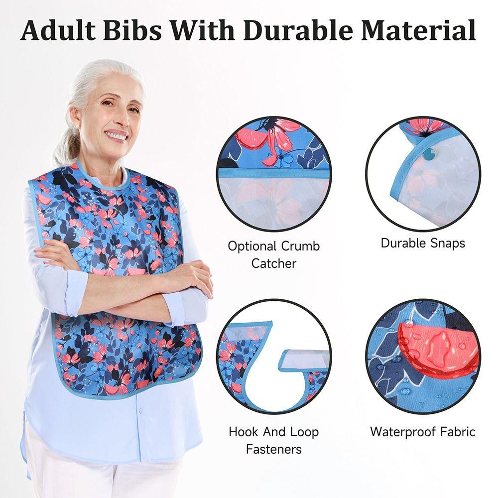 Washable Adult Bib Waterproof Elderly Care Bib Adult Care Clothing Protector  Meal Assistance