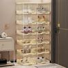Clear Foldable Luxury Shoe Cabinet with Flip-Top Dustproof Design for Sneaker Storage