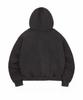 Easy No Easy Washed Leather Patch Zip-Up Hoodie - Black