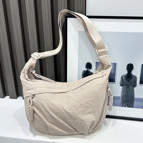 Uformell Hobo-veske Dumpling-veske med justerbar skulderreim Sammenleggbar skulderveske med flere lommer Stor kapasitet Crossbody-veske for daglig bruk Reise Arbeid