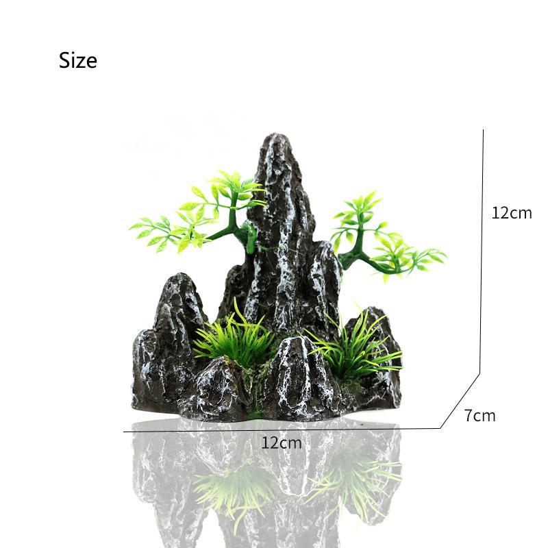 Resin Aquarium Rockery Mountain Decoration Artificial View Rock Cave Stone Tree Fish Tank Ornament Aquarium Decor Home