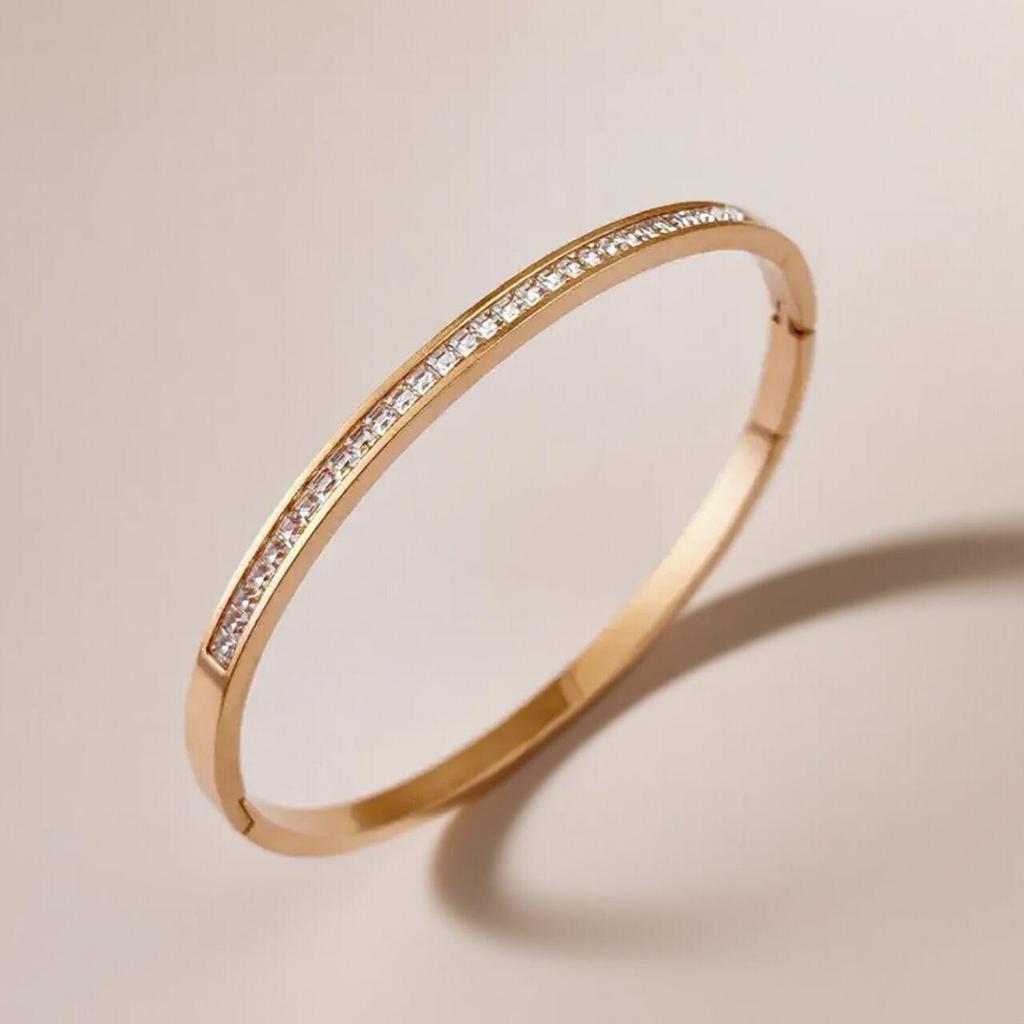 Non-Fading Titanium Steel Light Luxury Women's Simple Cross-Border Bracelet Bangle
