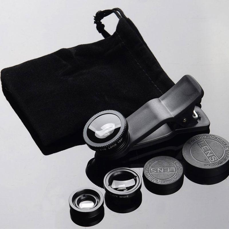 3-In-1 Phone Camera Lens Kit Fisheye Mobile Phone Lenses 0.67X Zoom Wide Angle Macro Hd Universal Camera Lens For All Smartphone