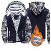 Jaqueta masculina inverno camuflagem lã engrossar casacos com capuz masculino manga longa casaco casual zíper hoodies streetwear casacos masculinos