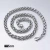 Stainless Steel Pearl Necklace with Titanium Thick Chain - Men's Minimalist Snake Bone Design