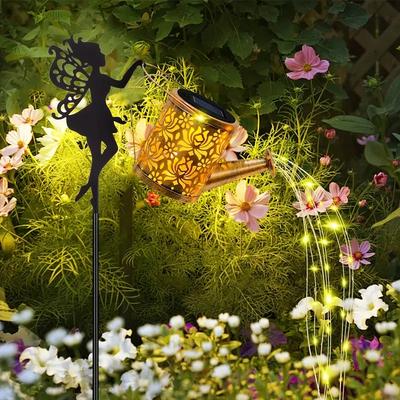 Solar Flower Fairy Kettle Light, Lawn Landscape Light, Suitable for Outdoor Garden, Terrace, Party Decoration and Holiday Gift